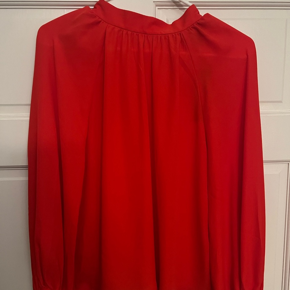 NWT Banana Republic Factory Red Relaxed Long Sleeve Blouse